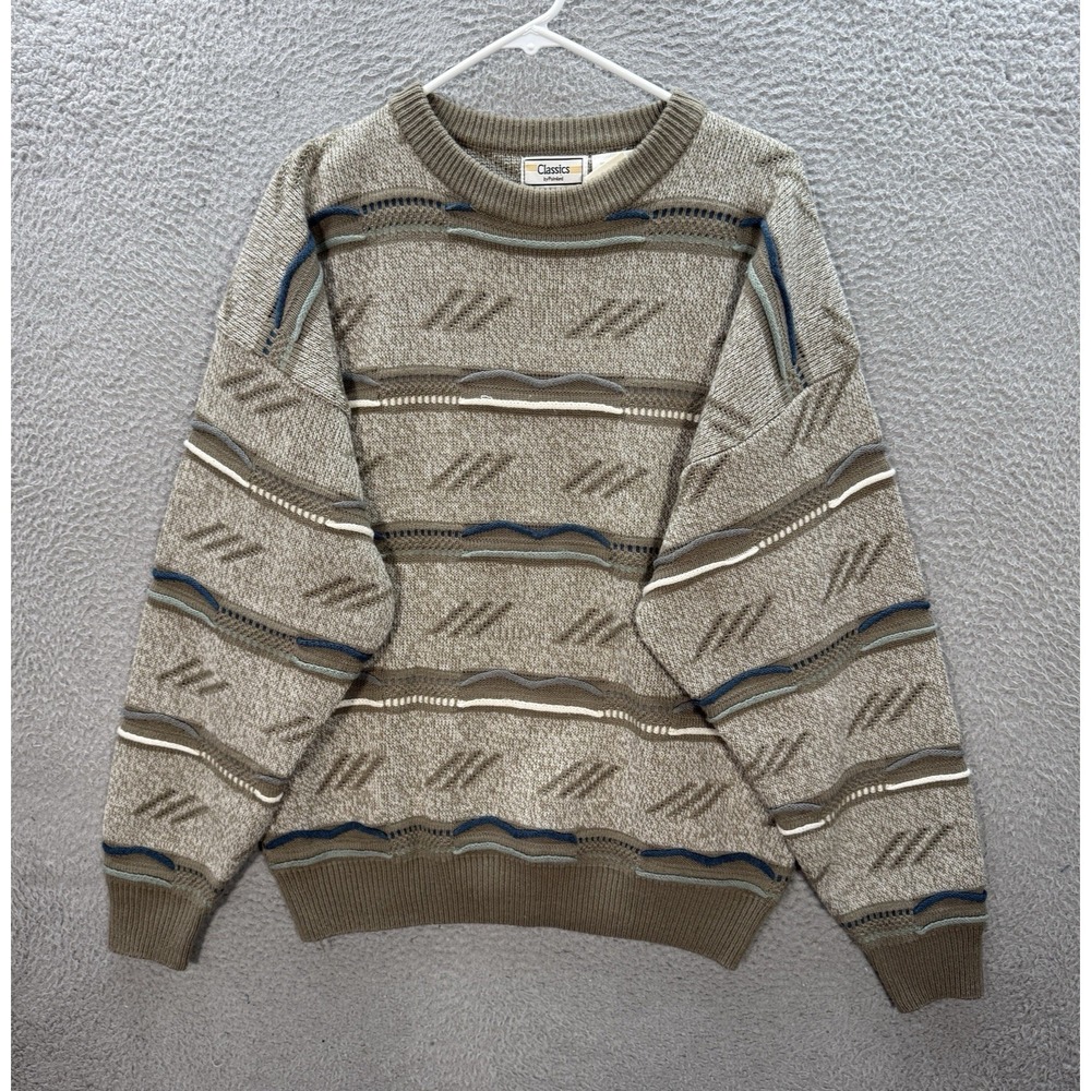 Vintage Classics By Palmland Sweater Adult XL Multicolor Knit Crewneck 90s Y2K